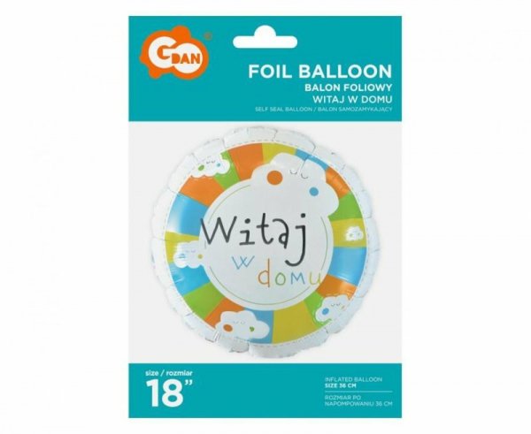 Balon foliowy Witaj w domu, 18
