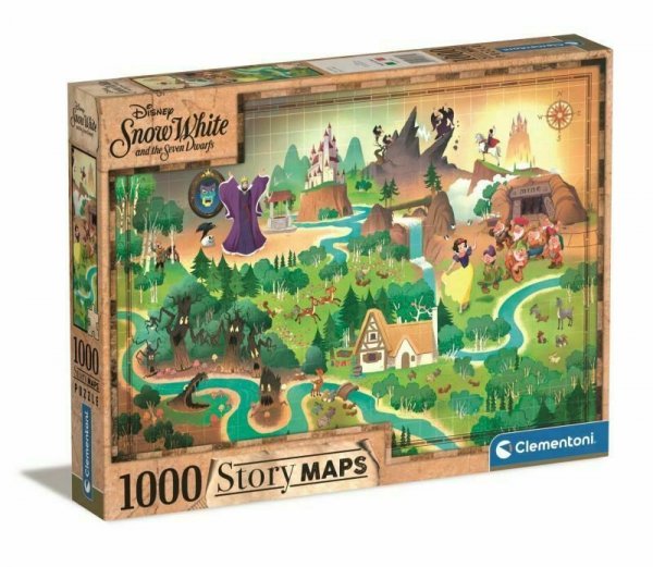 PROMO Clementoni Puzzle 1000el Story Maps Snow white Królewna Śnieżka 39815