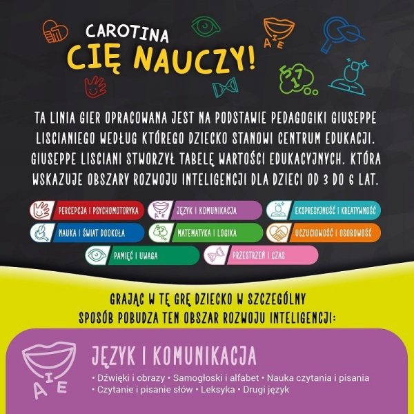 PROMO Carotina cię nauczy! Pociąg z grami edukacyjnymi 102860 LISCIANI