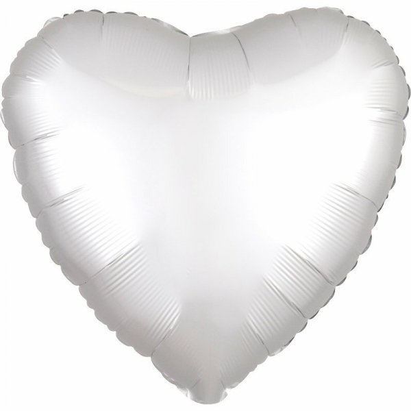 Balon foliowy Serce Standard Silk Lustre Biały 43cm C16 zapakowany 9914141