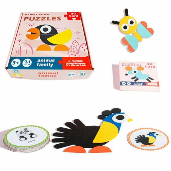 Drewniane puzzle okrągłe + 30 szablonów 1009619