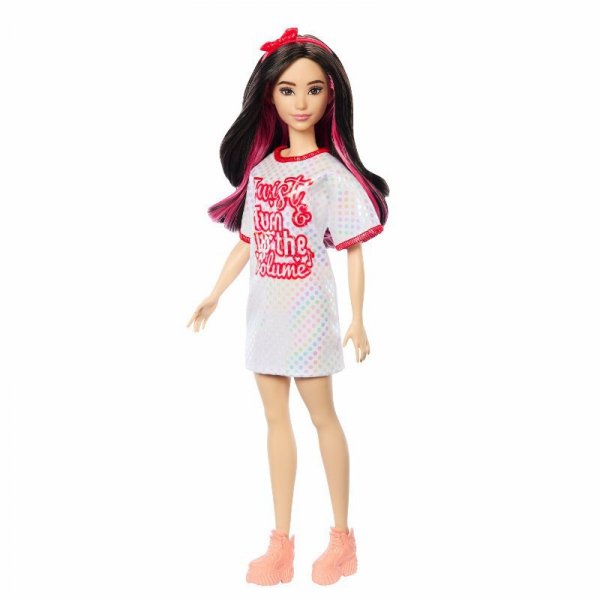 Barbie Lalka Fashionistas Sukienka opalizujące kropki 214 HRH12 MATTEL