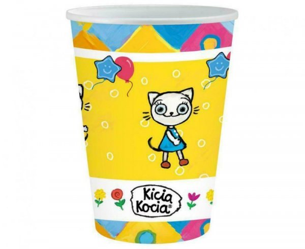 Kubeczki papierowe Kicia Kocia (licencja), 250 ml, 6 szt. PM-KKKO