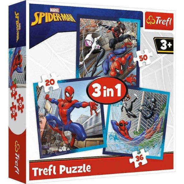 Puzzle 3w1 Pajęczy przyjaciele / Disney Marvel Spiderman 34874 Trefl