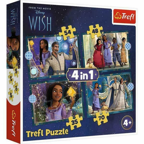Puzzle 4w1 Wish. Marzenia się spełniają Disney 34649 Trefl