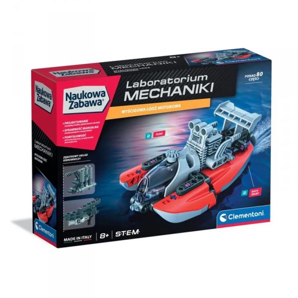 Clementoni Laboratorium mechaniki Wyścigowa łódź motorowa 50247