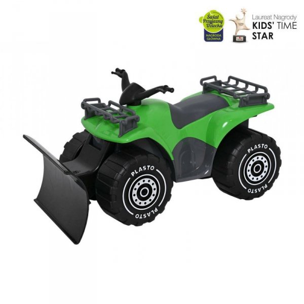 PLASTO Quad z pługiem w pudełku 30 cm zielony PLA1600