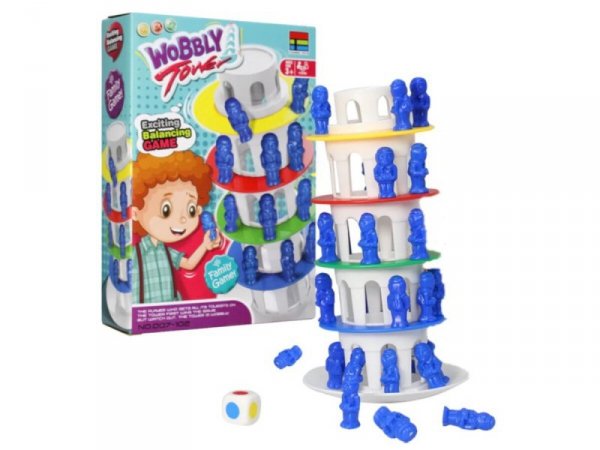 Rodzinna gra zręcznościowa CHWIEJNA WIEŻA &quot;Wobbly Tower&quot; Ruchoma, krzywa wieża