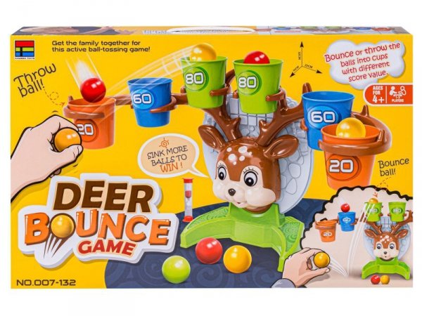Gra Zręcznościowa Rzucanie Piłeczką Piłką Do Kosza Do Celu, Jelonek + Akcesoria,  Deer Bounce Game
