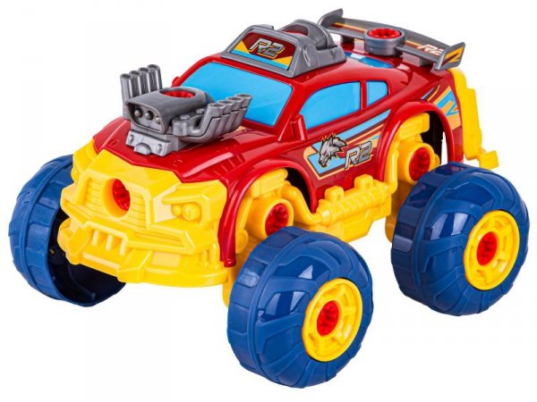 Sportowy, Terenowy Samochód do rozkręcania i skręcania 3w1 TUNING + Wkrętarka Monster Truck