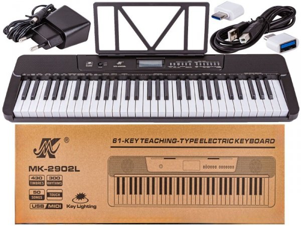 Keyboard MEIKE Organy, Pianino 61 Klawiszy, Nauka Gry MIDI - Meike