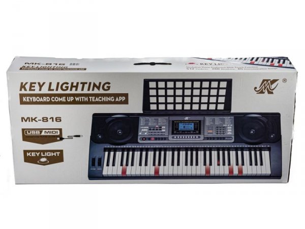Keyboard Organy 61 Klawiszy Zasilacz MK-816 Z Funkcją Nauki Gry Przecena 7 - Meike