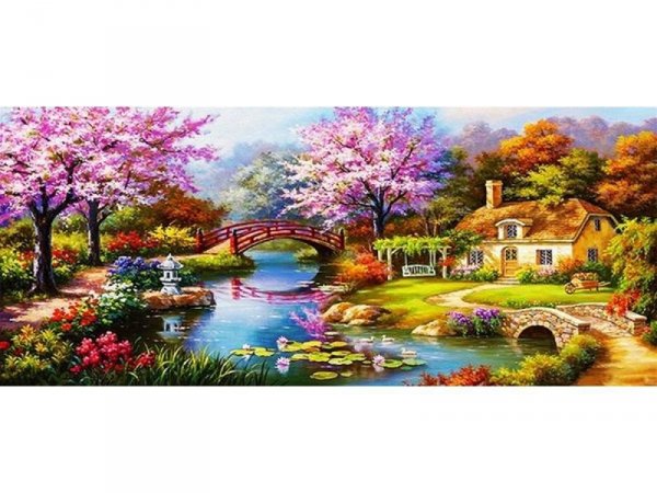 DUŻY XXL 120x50cm Haft Diamentowy, Obraz, Mozaika Diamentowa Diamond Painting, PIĘKNY KRAJOBRAZ - DK