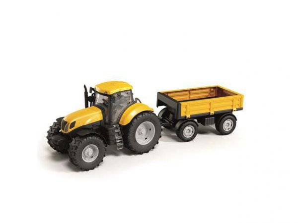 BĄCZEK / TUPIKO Traktor żółty Adriatic z przyczepą w pudełku 12309