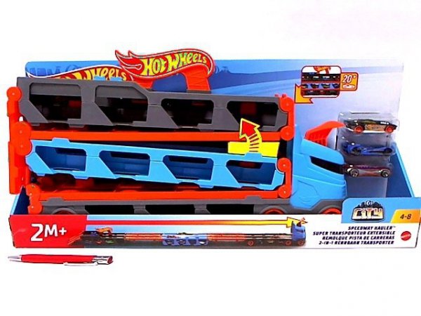 MATTEL HW CITY Mega długi transporter 2w1+autka GVG37 /2