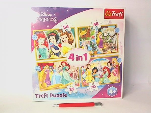 TREFL PUZZLE 4w1 Szczęśliwy dzień /Disney Princess 34385