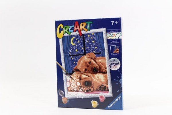 RAVENSBURGER RAV malow.po numerach CreArt Śpiące psiaki 20216