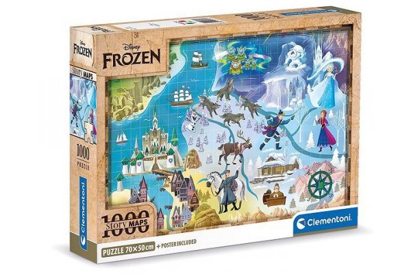 CLEMENTONI - PUZZLE CLE puzzle 1000 Compact DisnMaps Frozen 39784