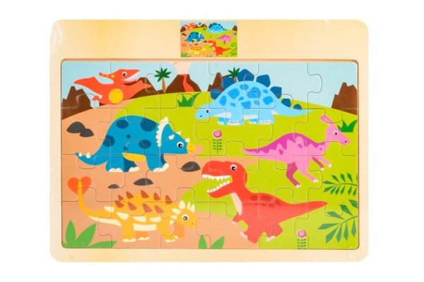 DAFFI Puzzle drewno 24el Dino D-112 41127