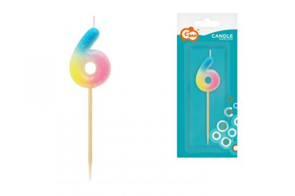 GODAN Świeczka piker Cyfra6 ombre pastel SF-POP6 73871