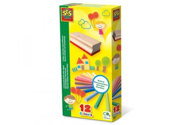 SES CREATIVE SES Kolorowa kreda w gąbką 12 kol. 00208 02084
