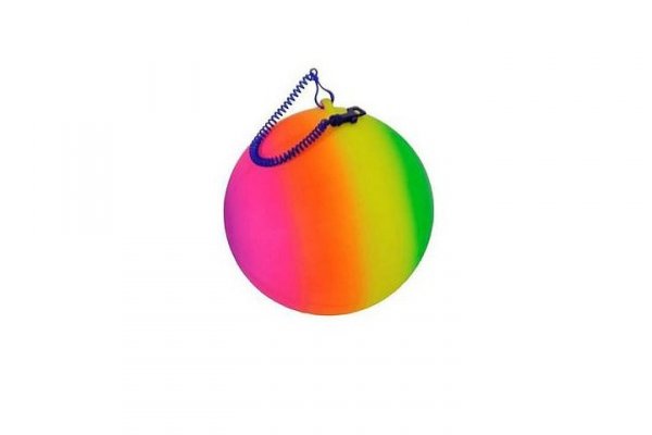 HIPO Piłka tęczowa na sprężynce 21cm 720547 44221