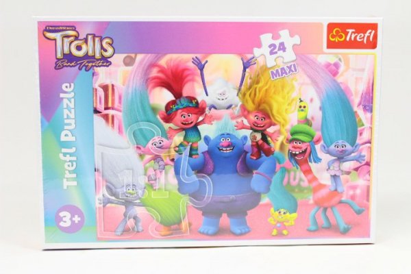 TREFL PUZZLE MAXI 24 W świecie Trolli/Universal Tr 14359