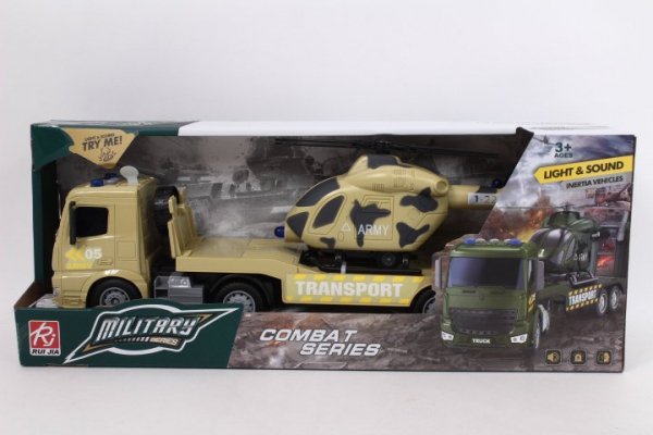 MZ-IMPORT Laweta wojskowa+helikopter39cm św/dźw RJ3398 15075