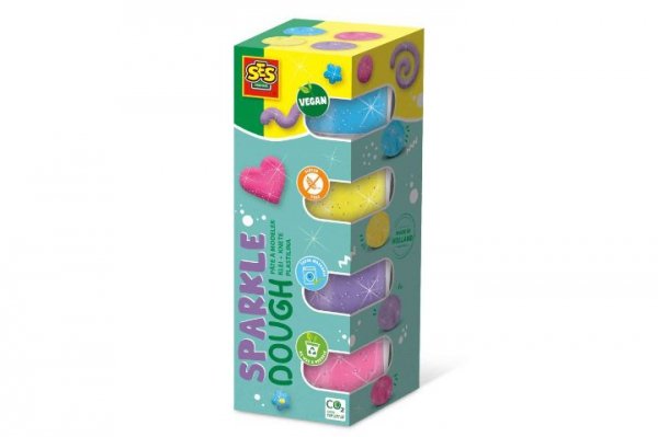 SES CREATIVE SES Błyszcząca Ciastolina 4x90g 00515 05153