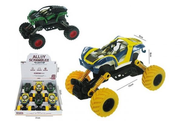 HIPO Auto duże koła 15cm metal 6szt/op H13573 44485