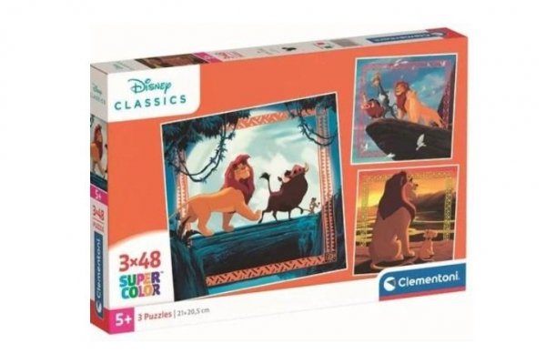 CLEMENTONI - PUZZLE CLE puzzle 3x48 SuperKolor Król Lew 25323