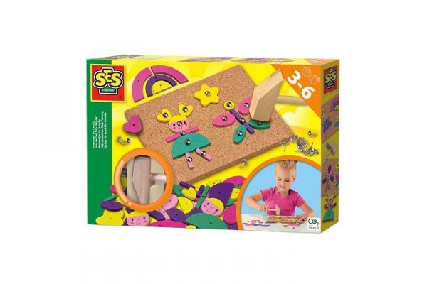 SES CREATIVE SES tablica korkowa zestaw z młotkiem 00927 09274