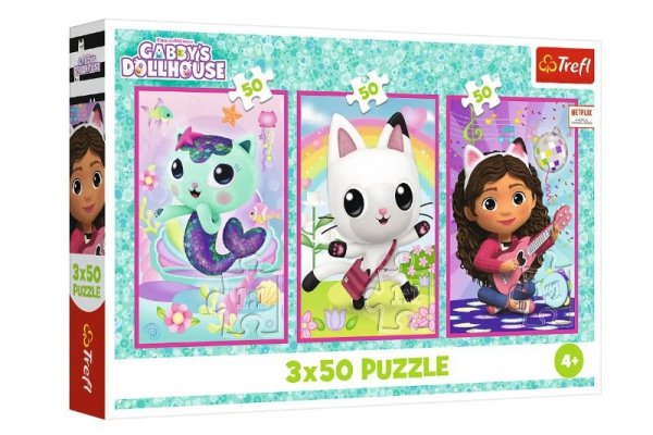 TREFL PUZZLE 3x50 Poznajcie Gabby i kotki 34876