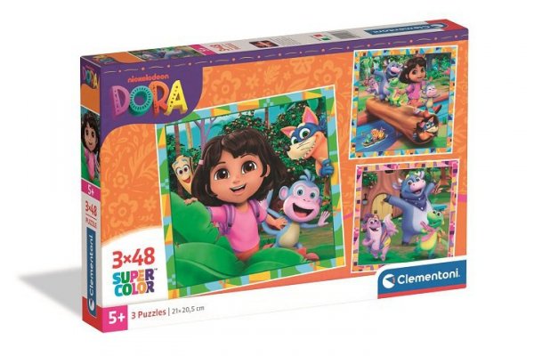 CLEMENTONI - PUZZLE CLE puzzle 3x48 SuperKolor Dora 25078