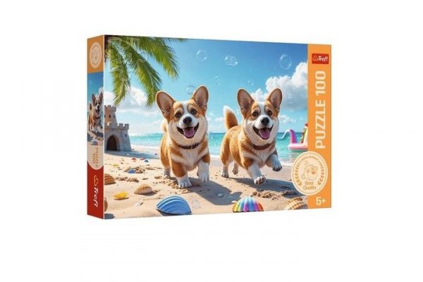 TREFL PUZZLE 100 Corgi piesek / Rodzina Treflików 16536