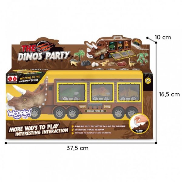 WOOPIE Cięzarówka Dinozaur z Wyrzutnią i Samochodzikami 15 el. 43018 - WYSYŁKA 24H