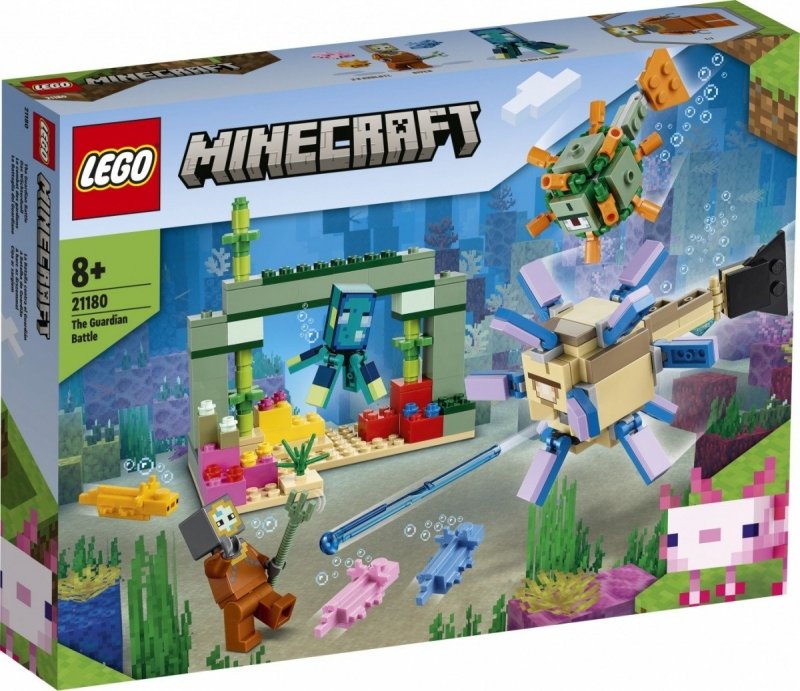 LEGO MINECRAFT WALKA ZE STRAŻNIKAMI 21180 8+