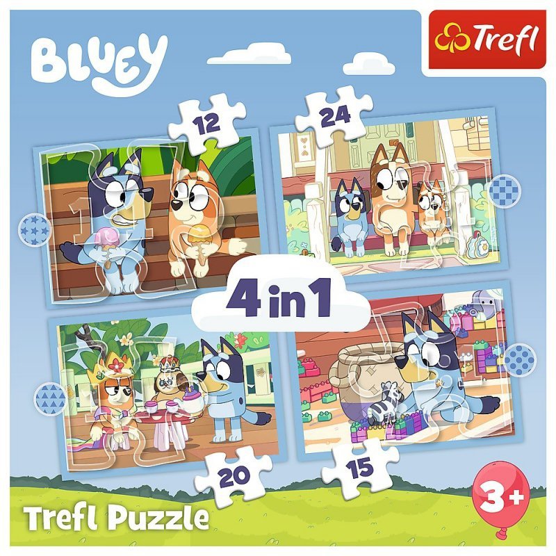 TREFL PUZZLE 4W1 BLUEY I ŚWIAT 3+