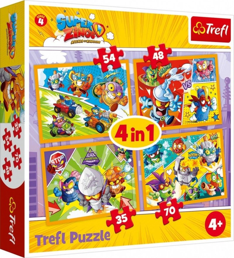 TREFL PUZZLE 4W1 SUPER ZINGS BOHATEROWIE SERII 4 4+