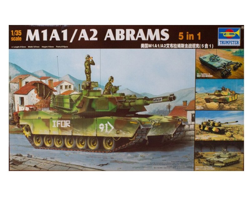 TRUMPETER M1A1/A2 ABRAMS 5IN 1 01535 SKALA 1:35