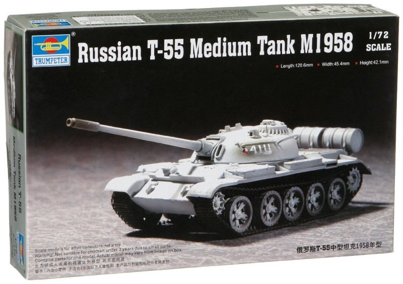 TRUMPETER USSR T-55 TANK MOD 1958 07282 SKALA 1:72