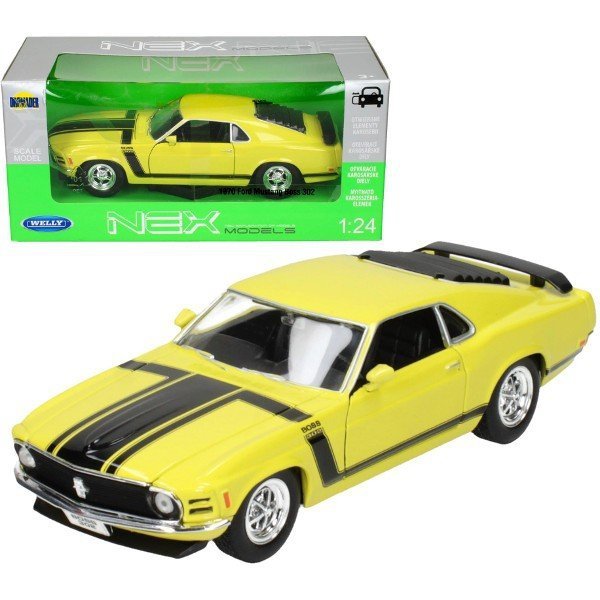 WELLY SAMOCHÓD FORD MUSTANG BOSS 302 1970 ŻÓŁTY SKALA 1:24