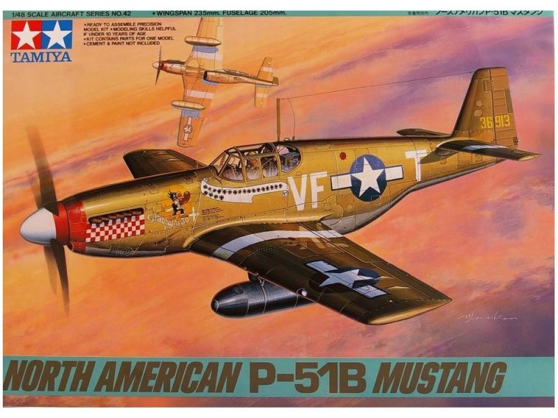 TAMIYA NORTH AMERICAN P-51B MUSTANG 61042 SKALA 1:48