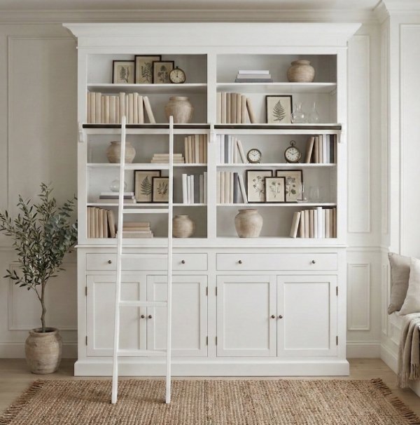 BIAŁA BIBLIOTECZKA NAOMI Z DRABINKĄ 