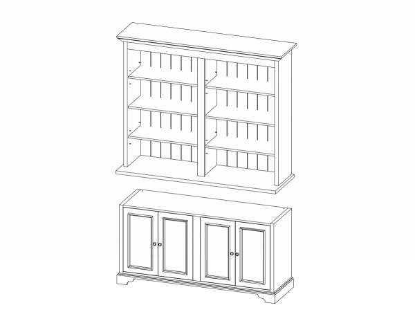 BIBLIOTECZKA REGAŁ W STYLU ANGIELSKIM MALIS 4D