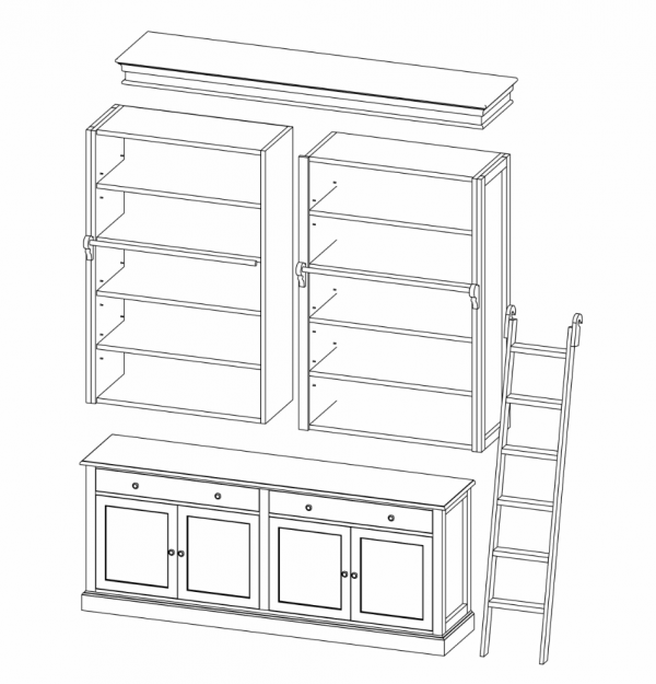 BIAŁA BIBLIOTECZKA NAOMI Z DRABINKĄ 