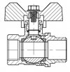ZAWÓR KULOWY KUREK 1/2'' CALA WZ DN15 MOTYLEK ART.2471-15.WZ.MOT