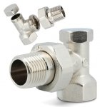 ZAWÓR GRZEJNIKOWY POWROTNY KĄTOWY 1/2 BIAŁY NIKLOWANY DO GRZEJNIKA MOCNY