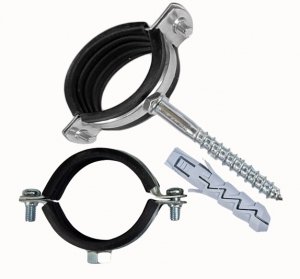 UCHWYT STALOWY Z GUMĄ POJEDYNCZY 6/4 11/2 OBEJMA DO RURY 48-53mm ŚRUBA