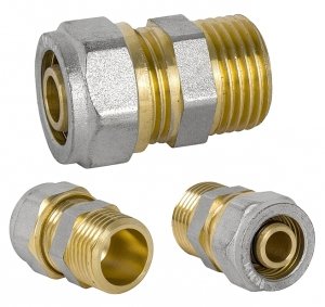MUFA MUFKA ZŁĄCZKA NYPLOWA PEX ALUPEX SKRĘCANA 16 x 1/2'' GZ MOSIĄDZ MĘSKA